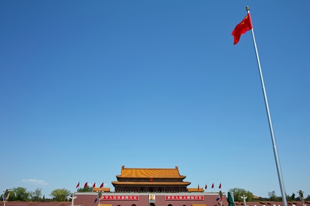 Gate of Heavenly Peace, the main entrance to Forbidden City, Beijing, China.の写真素材