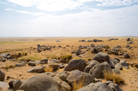 Car in desertの写真素材