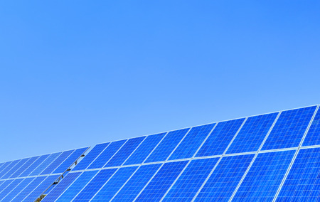 Solar panels with blue sky,China