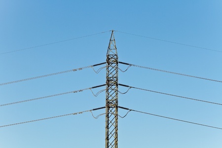 electricity post with bluesky
