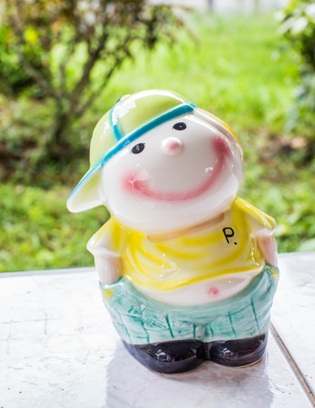 closeup child dolls on woodの写真素材