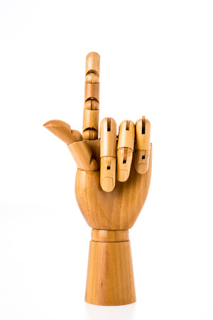 hand wood on white backgroundの写真素材