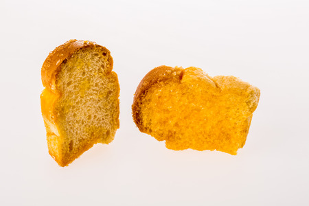 bread on white background.