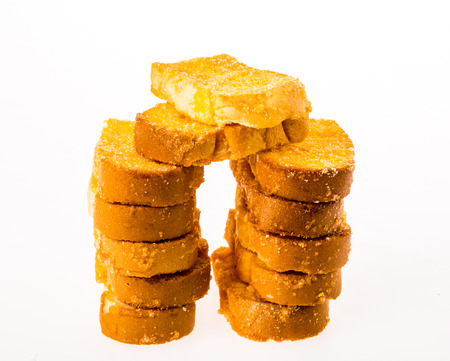 bread on white background.の写真素材