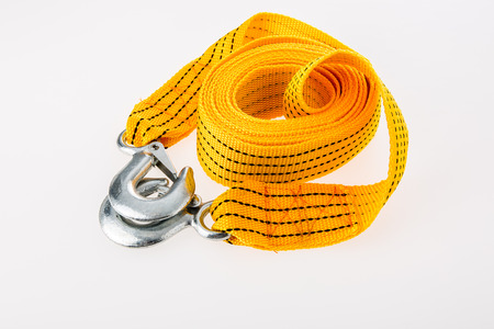 towering rope on white backgroundの写真素材