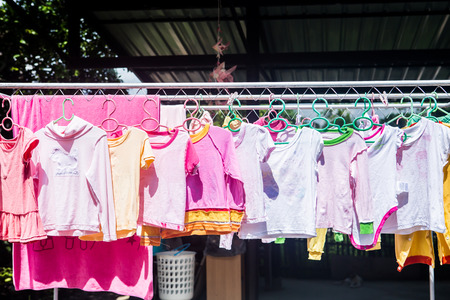 dry cloth in sunlightの写真素材