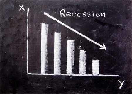 Graph on blackboardの写真素材