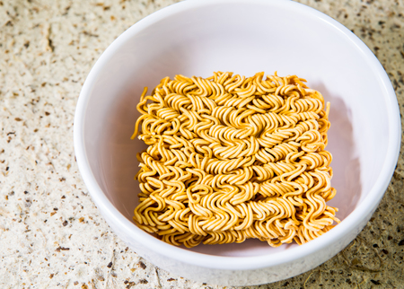 instant noodle in bowlの写真素材