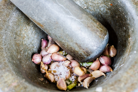 herb in motarの写真素材