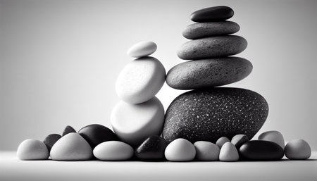 spa stones make Balances pyramids. concept of health and relaxation with Generative AI Technologyの素材