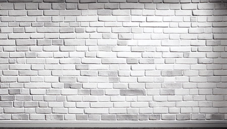 Old white brick wall background, wide panorama of masonry with Generative AI Technologyの素材