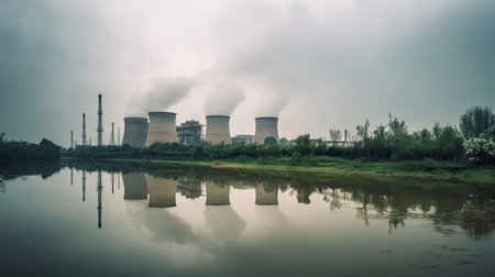 Thermal power station and industry pollution with Generative AI Technologyの素材