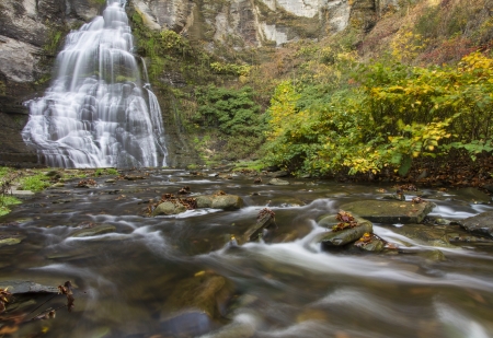 Frontenac Falls on Trumansburg Creek near Cayuga Lake in Trumansburg, NY 