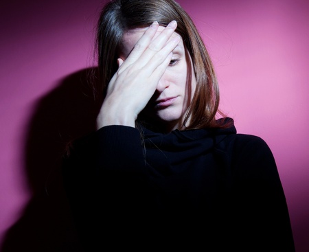 Young woman suffering from severe depression
