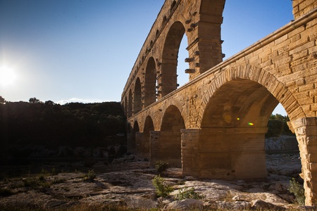 Pont du Gard, Languedoc-Roussillon, Franceの写真素材