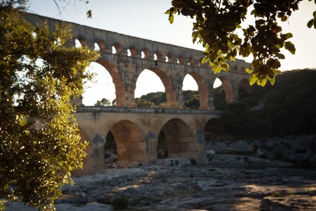 Pont du Gard, Languedoc-Roussillon, Franceの写真素材