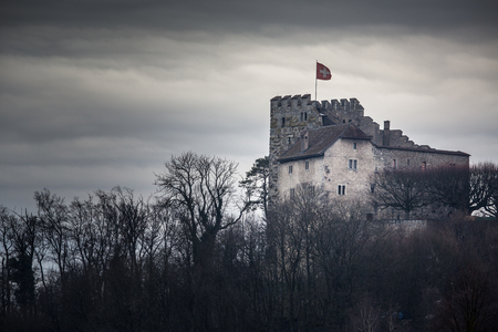 Habsburg Castle located in the Aargau, Switzerlandのeditorial素材
