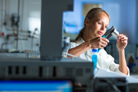 Portrait of a female researcher doing research in a labの写真素材