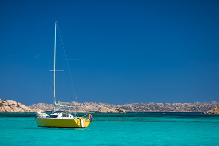 Scenic Sardinia island landscape. Italy sea ââcoast with azure clear water. Nature backgroundの写真素材