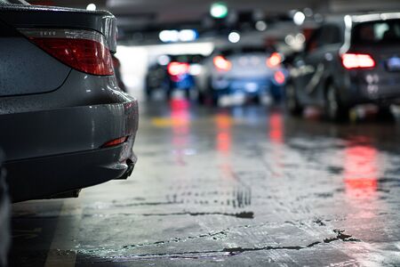 Underground parking/garage (shallow DOF; color toned image)