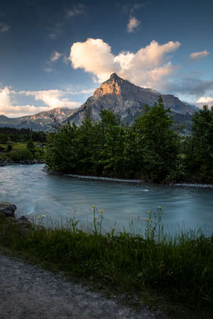 Kandersteg - amazing vacation destination in the Swiss Alps, Switzerlandの写真素材