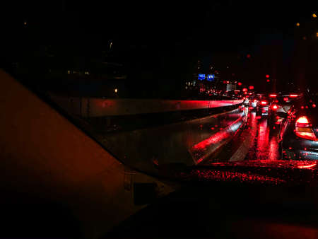 Heavy traffic/rush hour in a modernn city suburban areaの写真素材