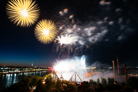 27th of June 2024. International Fireworks festival near the amusement park. Montreal. Holiday...
