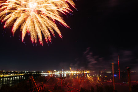 27th of June 2024. International Fireworks festival near the amusement park. Montreal. Holiday...