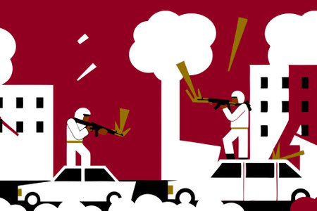 War between Palestine and Israel concept