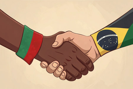 People of different nationalities shake hands, symbolizing peace, unity, and respect. Peace conceptの写真素材