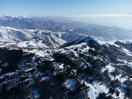 Daylight view of Mountains near to ski resort Kopaonic.の写真素材