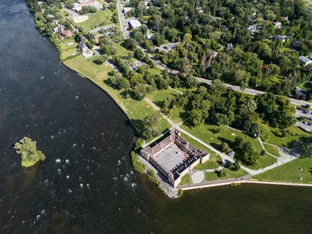 Drone view of Fort Chambly.の写真素材