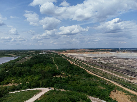 Kolubara pit on coal mining by the open way. Lazarevac, Serbia.