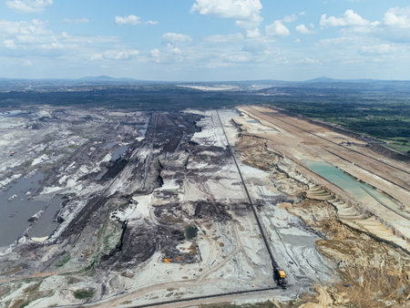 Kolubara pit on coal mining by the open way. Lazarevac, Serbia.