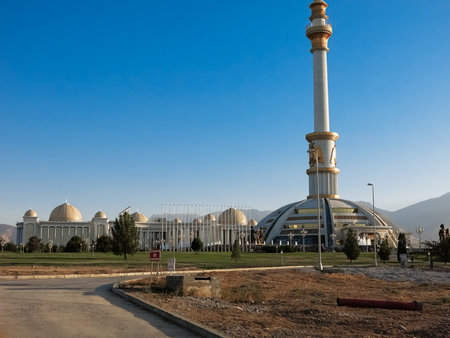 11 of July 2025 excursion to Independence Monument statues in Ashgabat, Turkmenistan, a cultural city square. g.の写真素材