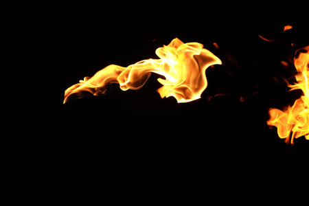 Fire flames on a black background!!