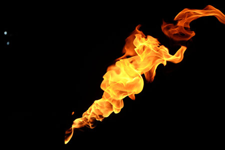 Fire flames on a black background!