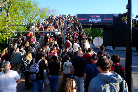 May 22, 2026, Montreal, Canada, Crowded people stuck on exit after Formula 1 event in Montreal. g