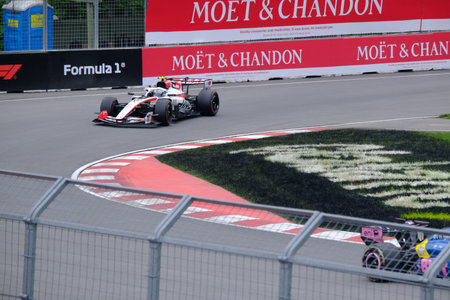 May 24, 2026, Montreal, Canada - Haas Formula 1 car on track by Ocon and Bearman at Circuit Gilles Villeneuve. g.