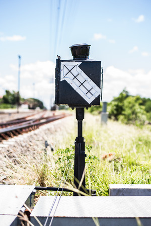 train signals for railroad and and traffic light for locomotiveの写真素材