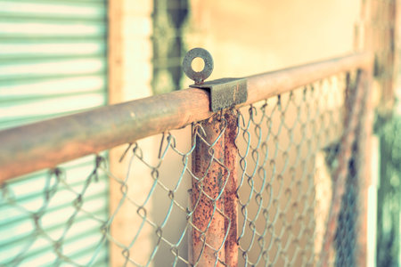 Rusty Fence Wire Vintageの写真素材