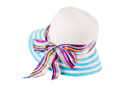 Beautiful woman hat isolated on white backgroundの写真素材