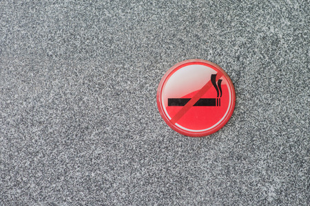No smoking  sign on marble wallの写真素材