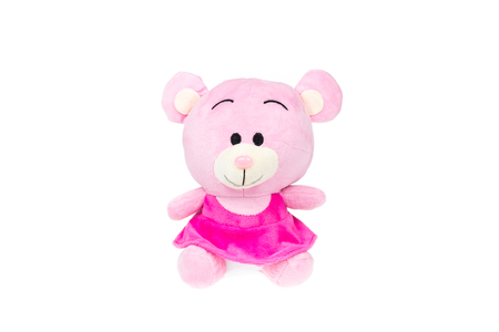 Teddy bear pink little cute isolated on white backgroundの写真素材