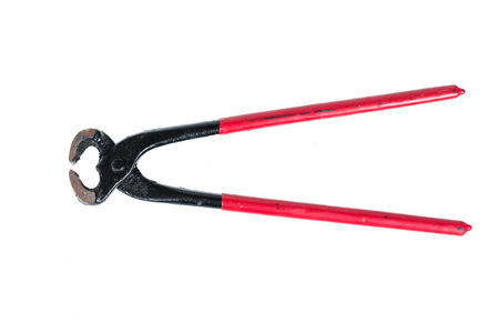 Old Wire cutters isolated on white backgroundの写真素材