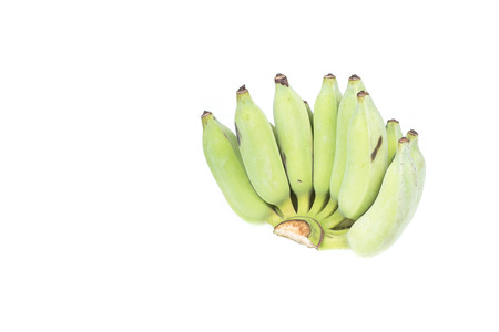 Thai cultivated banana, Thai bananas isolated on white backgroundの写真素材