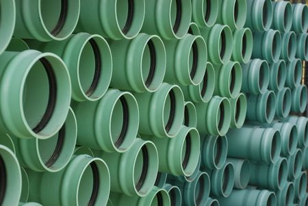 stack of sewer pipeの写真素材