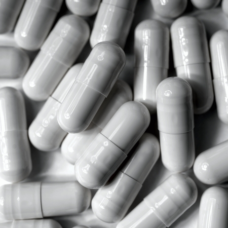 White Pharmaceutical medical pills closeup