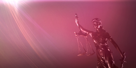 Themis with scale and sword - Law concept. Panoramic picture with copy space.の写真素材