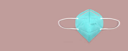 Anti virus protection FFP2 / KN95 mask to prevent   infection. Panoramic image with copy space.の写真素材